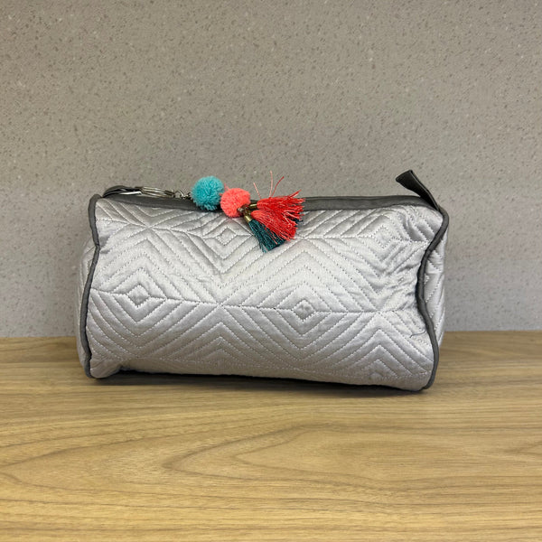 Sadyaska Grey Cotton ed Wedding Jewelry Pouch / Cosmetic / Make Up Case Multifunction Storage 1 Pcs Quilt