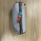 Sadyaska Grey Cotton ed Wedding Jewelry Pouch / Cosmetic / Make Up Case Multifunction Storage 1 Pcs Quilt