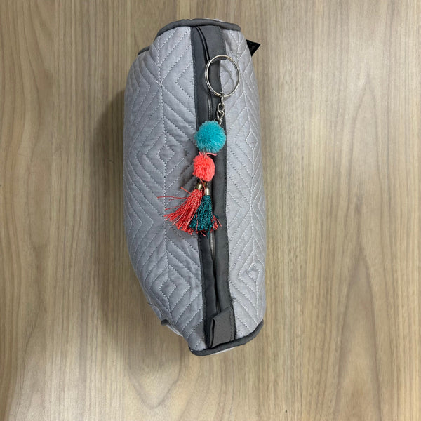 Sadyaska Grey Cotton ed Wedding Jewelry Pouch / Cosmetic / Make Up Case Multifunction Storage 1 Pcs Quilt