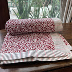 Sadyaska Single Bed Red Printed Premium Pure Cotton Reversible 1 Pcs Dohar