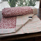 Sadyaska Single Bed Red Printed Premium Pure Cotton Reversible 1 Pcs Dohar