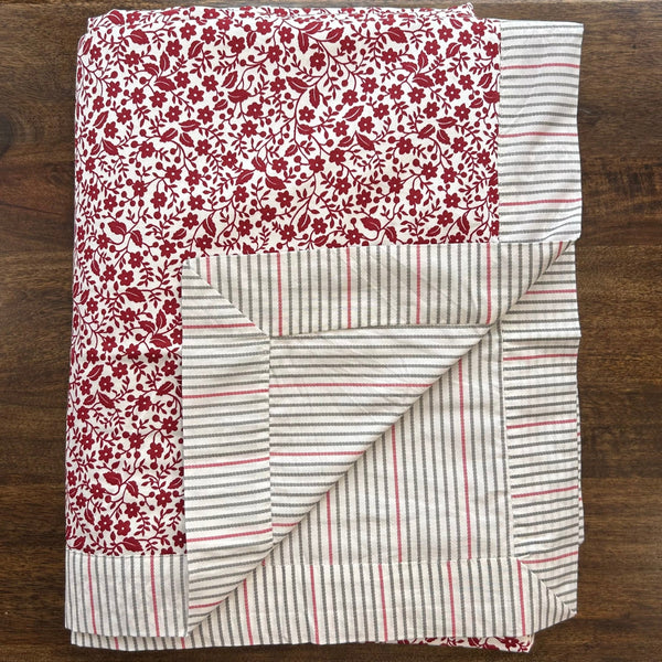 Sadyaska Double Bed Red Printed Premium Pure Cotton Reversible 1 Pcs Dohar