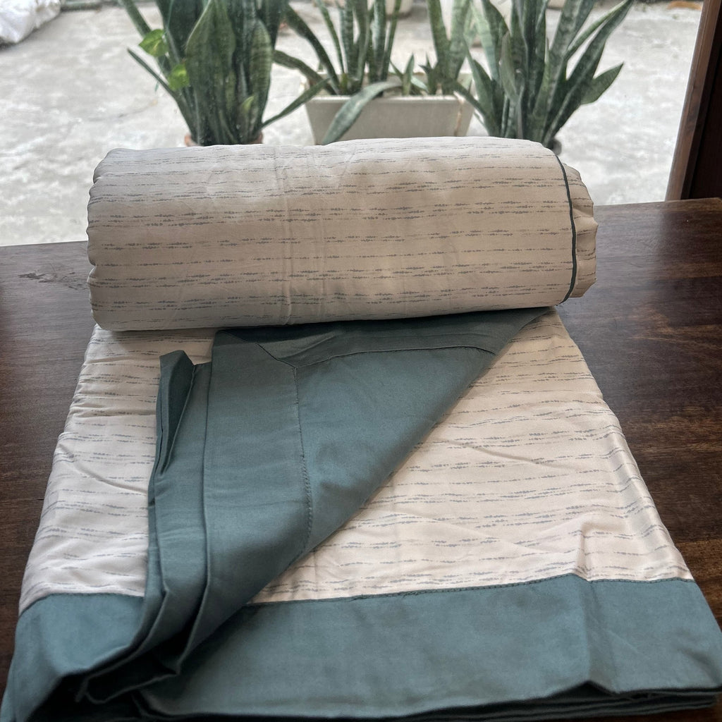 Sadyaska Single Bed Teal Printed Premium Pure Cotton Reversible 1 Pcs Dohar