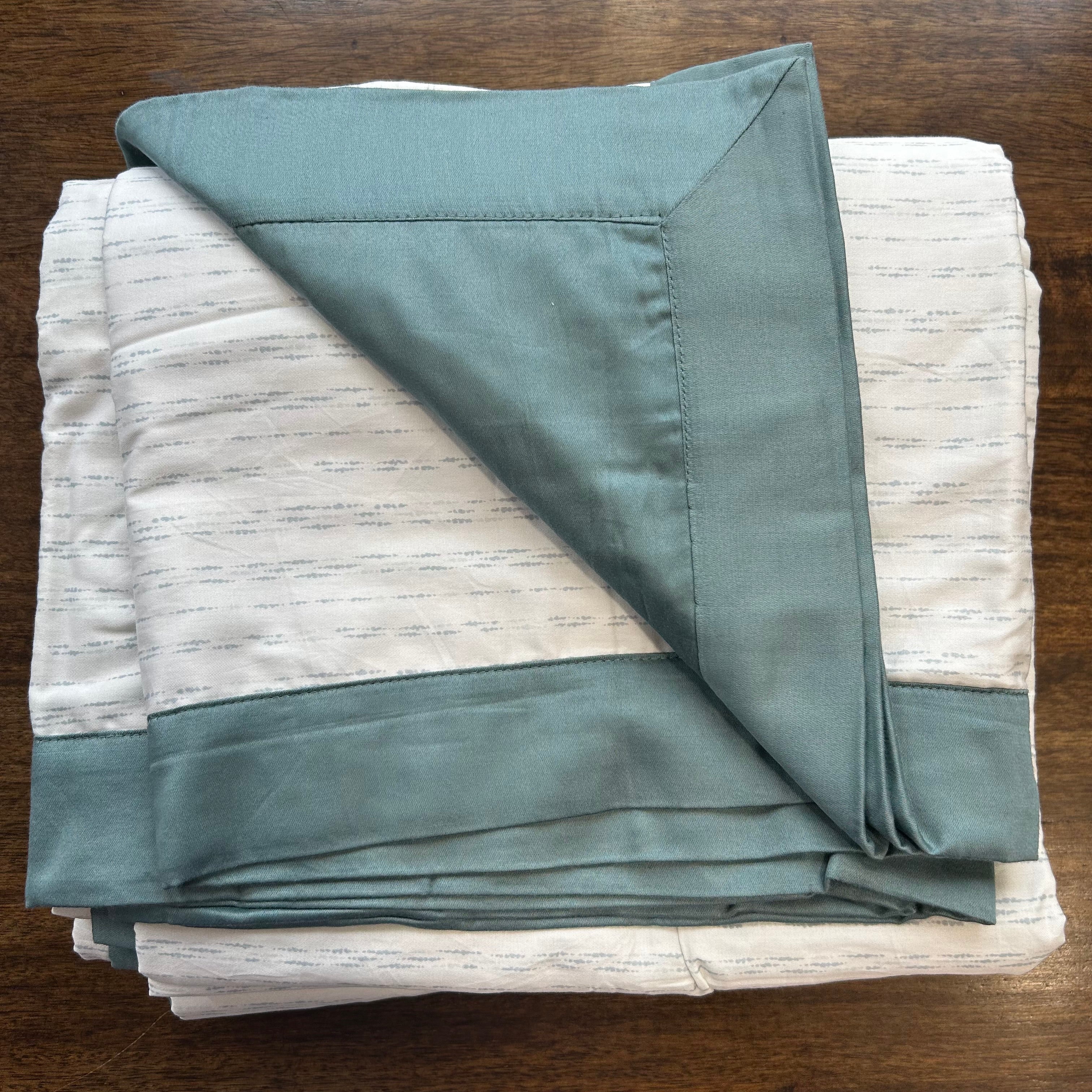 Sadyaska Double Bed Teal Printed Premium Pure Cotton Reversible 1 Pcs Dohar