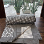 Sadyaska Double Bed Grey Printed Premium Pure Cotton Reversible 1 Pcs Dohar