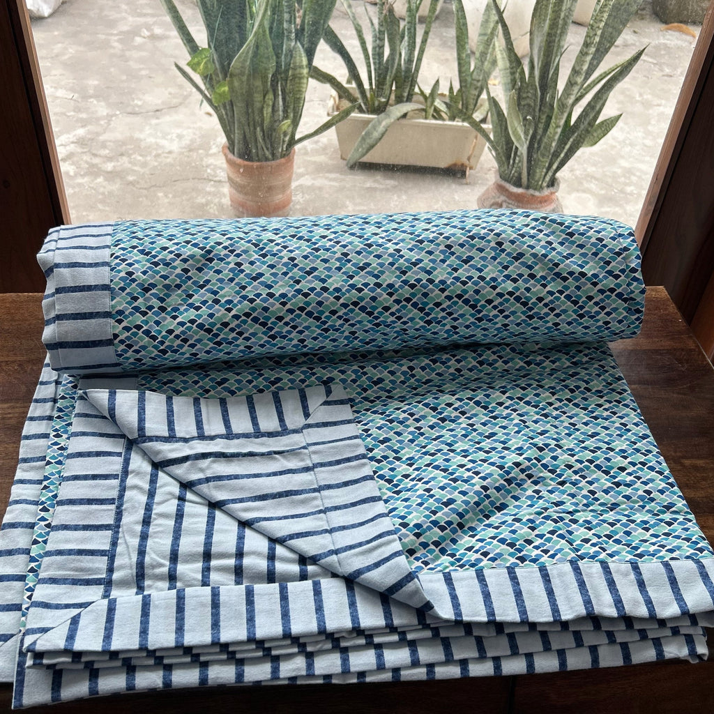 Sadyaska Double Bed Multi Color Printed Premium Pure Cotton Reversible 1 Pcs Dohar