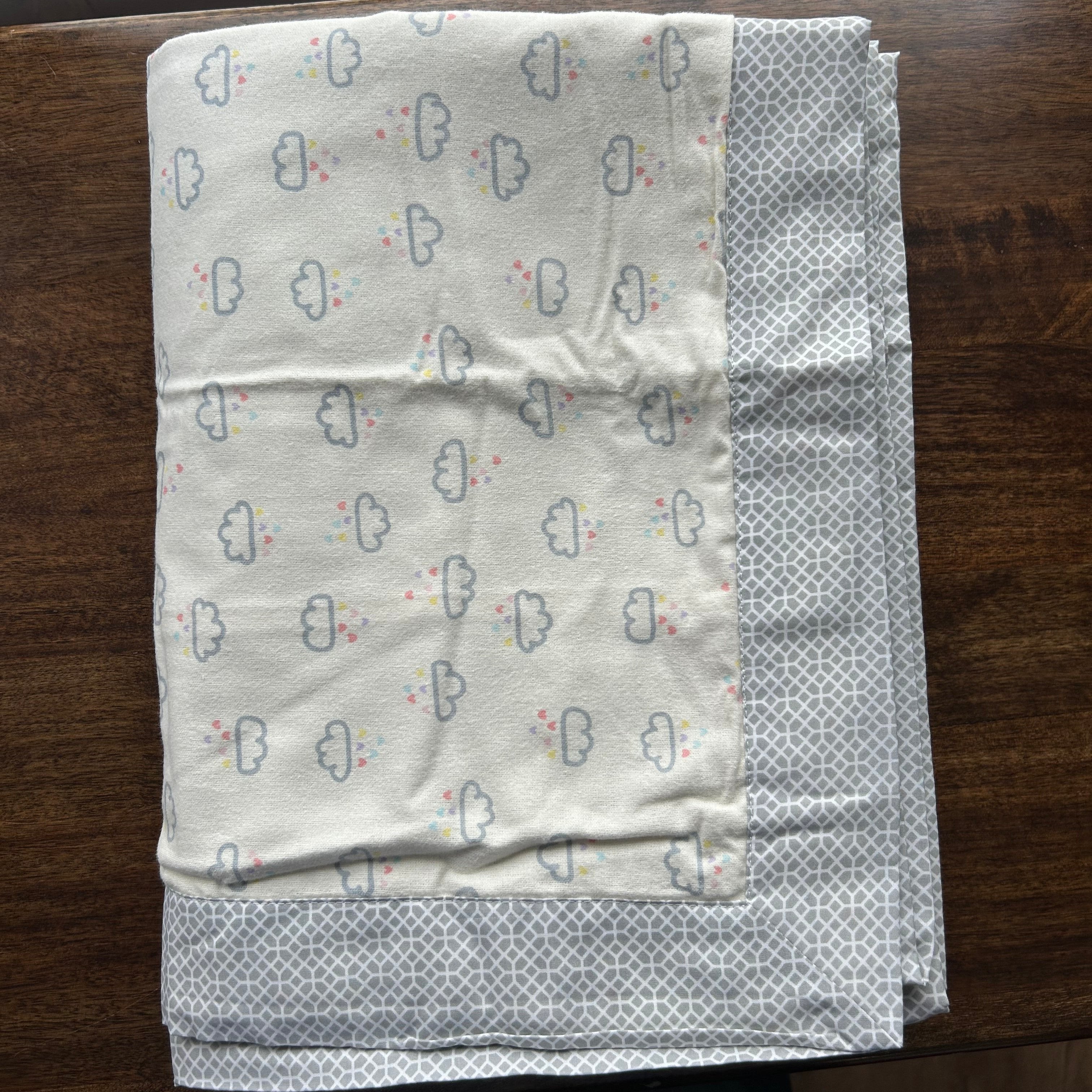 Sadyaska Single Bed Grey Cloud Printed Premium Pure Cotton Reversible 1 Pcs Dohar