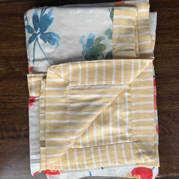 Sadyaska Single Bed Multi Color Floral Printed Premium Pure Cotton Reversible 1 Pcs Dohar
