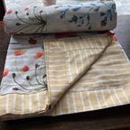 Sadyaska Single Bed Multi Color Floral Printed Premium Pure Cotton Reversible 1 Pcs Dohar