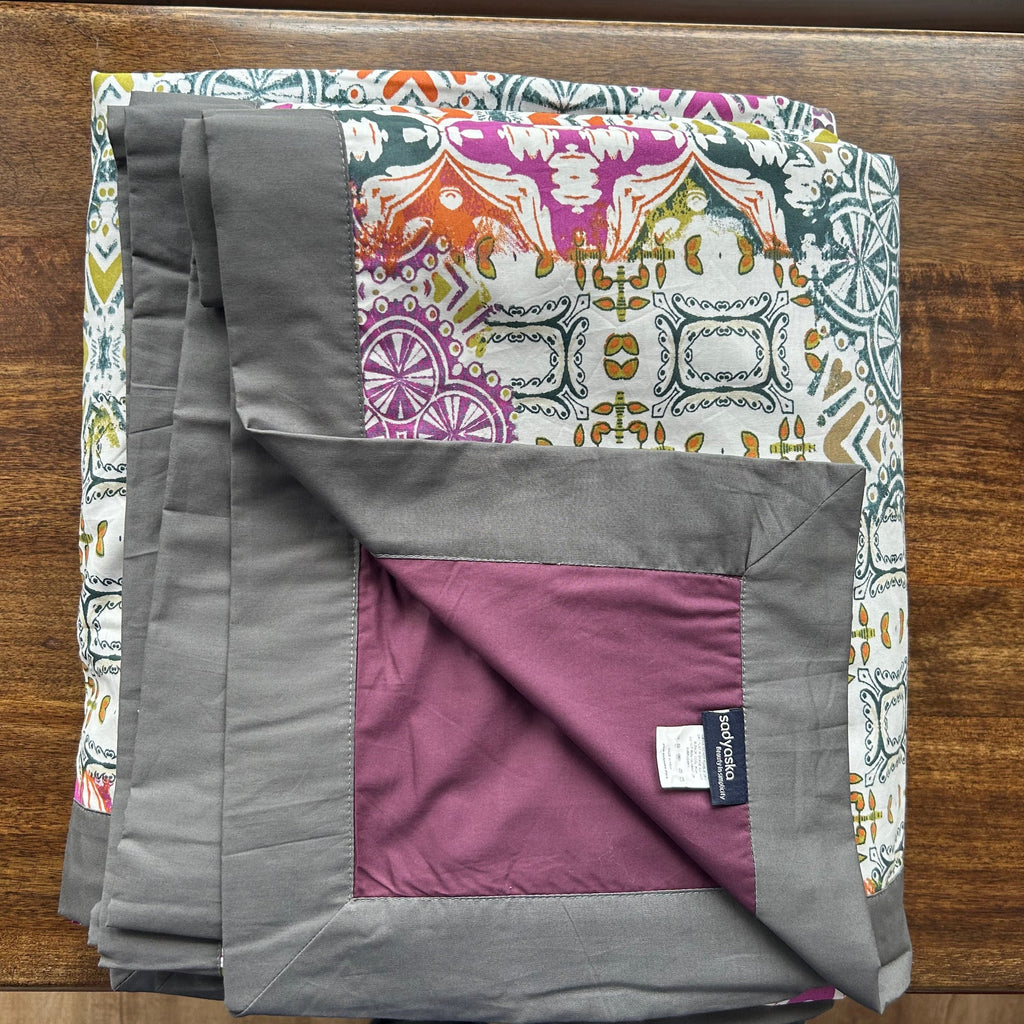 Sadyaska Double Bed Multi Color Printed Premium Pure Cotton Reversible 1 Pcs Dohar