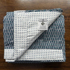 Sadyaska Single Bed Dark Blue and White Printed Premium Pure Cotton Reversible 1 Pcs Dohar