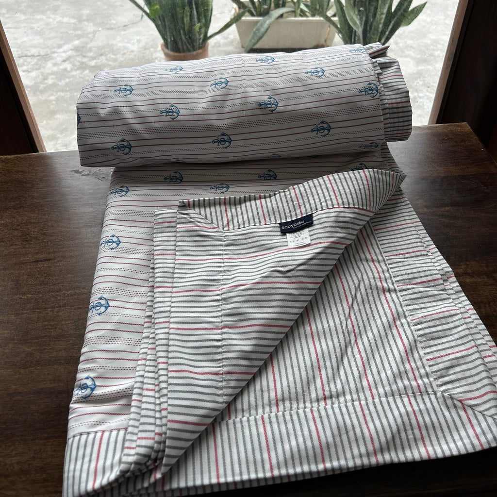Sadyaska Double Bed Multi Color Printed Premium Pure Cotton Reversible 1 Pcs Dohar