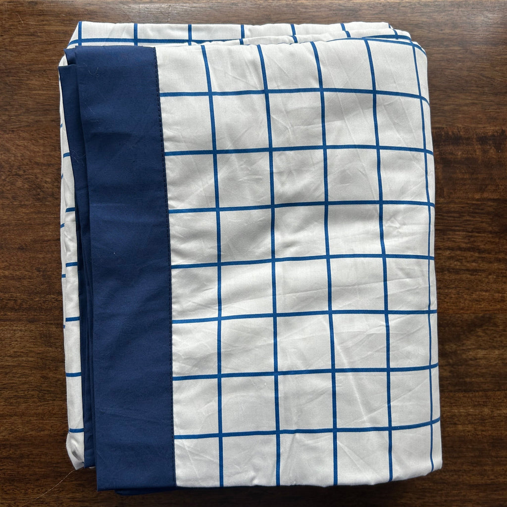 Sadyaska Single Bed Blue and White Printed Premium Pure Cotton Reversible 1 Pcs Dohar