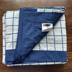 Sadyaska Single Bed Blue and White Printed Premium Pure Cotton Reversible 1 Pcs Dohar