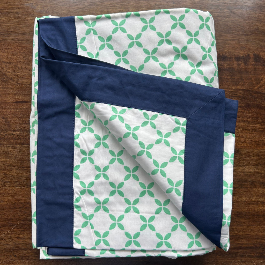 Sadyaska Single Bed Green and Blue Printed Premium Pure Cotton Reversible 1 Pcs Dohar