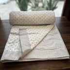 Sadyaska Double Bed Green and Grey Printed Premium Pure Cotton Reversible 1 Pcs Dohar