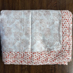 Sadyaska Single Bed Orange Printed Premium Pure Cotton Reversible 1 Pcs Dohar