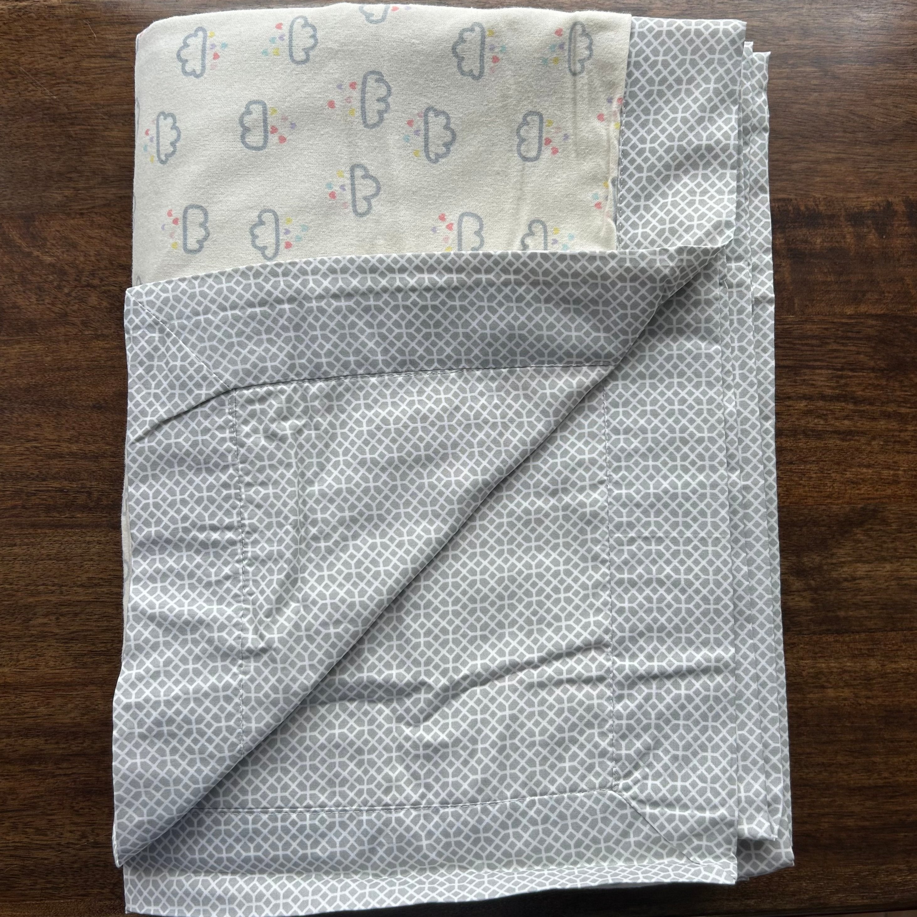 Sadyaska Double Bed Grey Cloud Printed Premium Pure Cotton Reversible 1 Pcs Dohar
