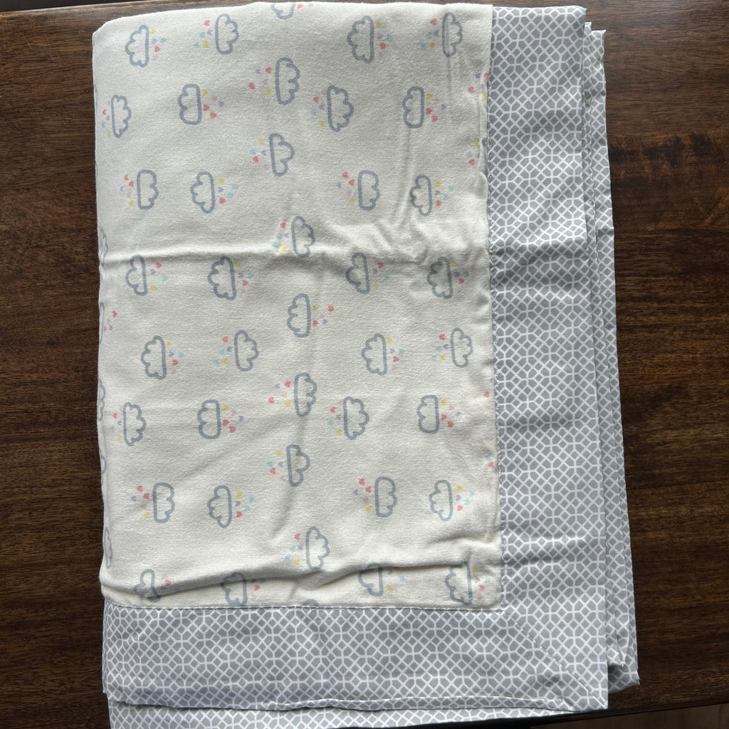 Sadyaska Double Bed Grey Cloud Printed Premium Pure Cotton Reversible 1 Pcs Dohar