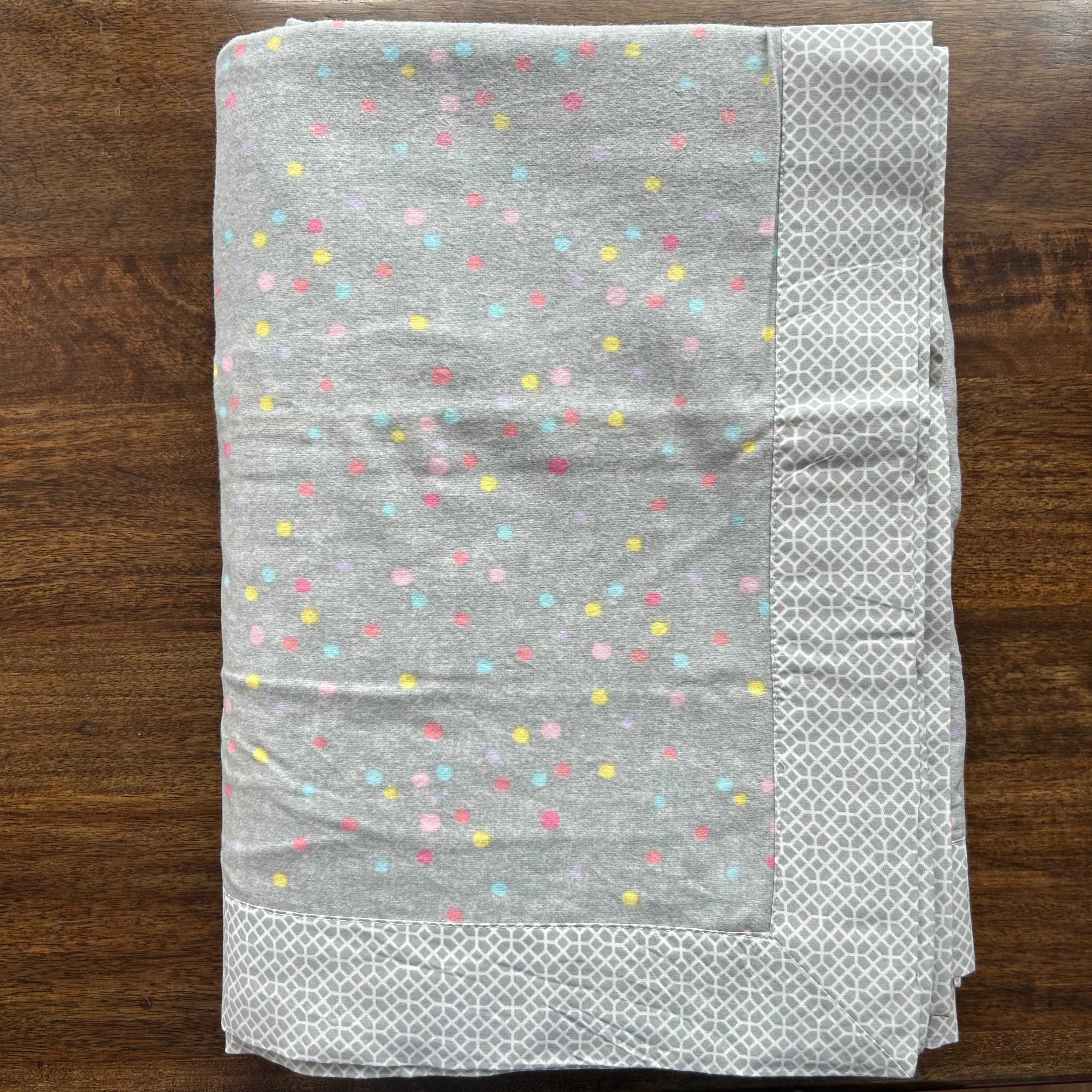 Sadyaska Single Bed Grey Dots Printed Premium Pure Cotton Reversible 1 Pcs Dohar