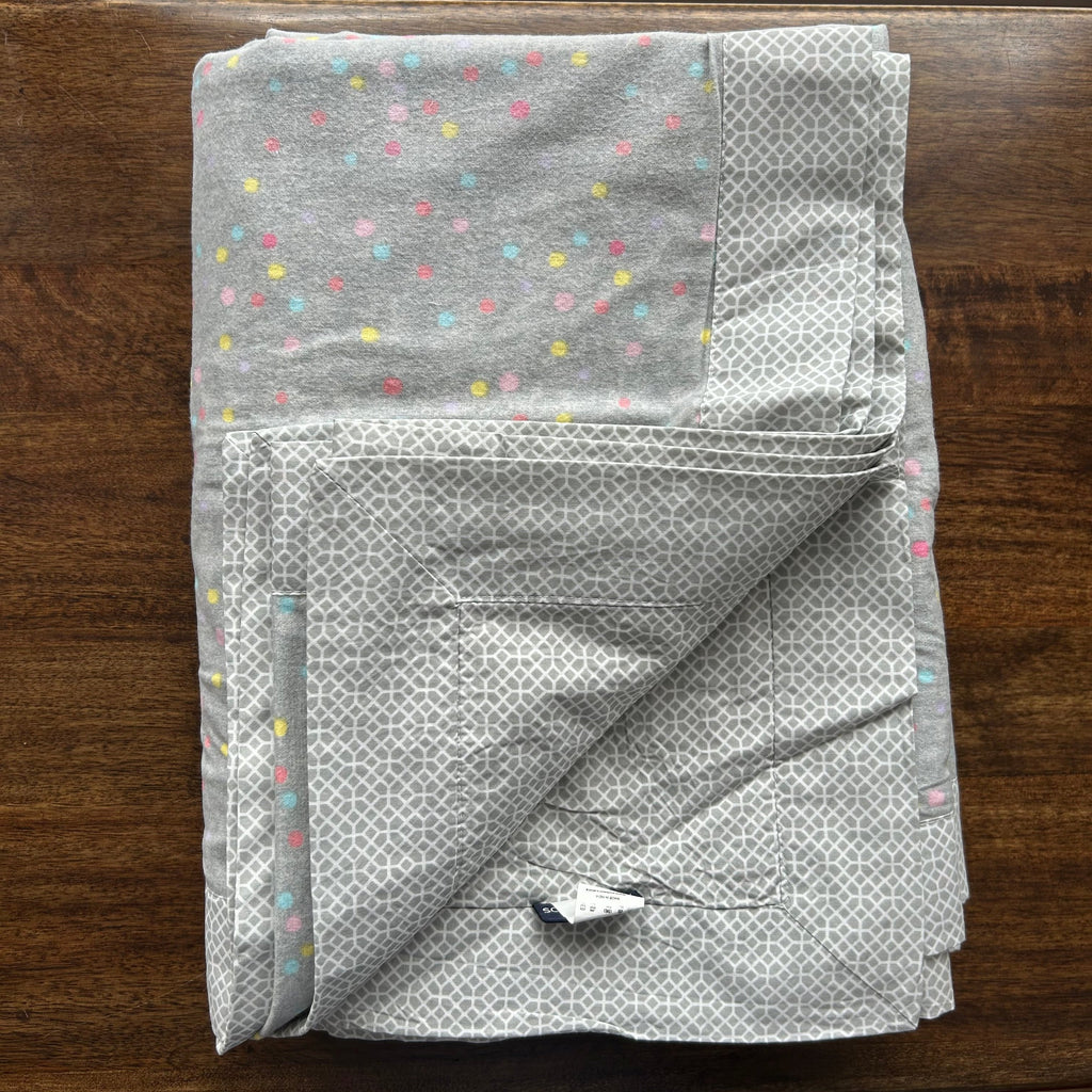 Sadyaska Single Bed Grey Dots Printed Premium Pure Cotton Reversible 1 Pcs Dohar