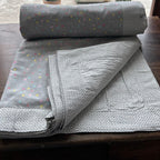 Sadyaska Single Bed Grey Dots Printed Premium Pure Cotton Reversible 1 Pcs Dohar