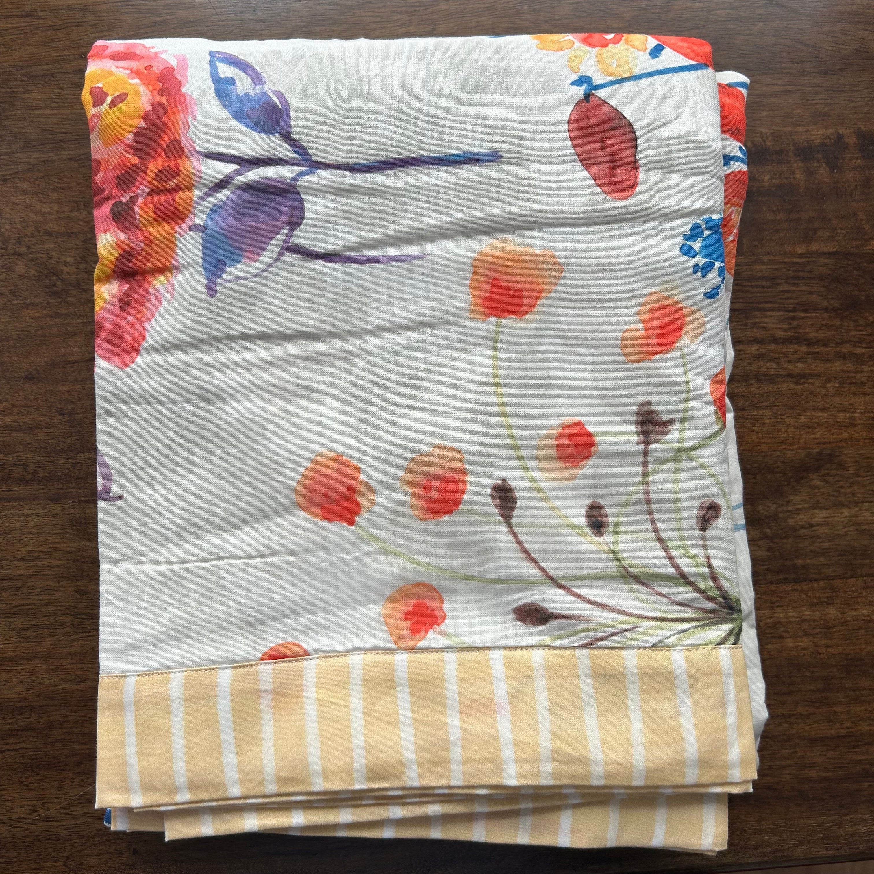 Sadyaska Double Bed Multi Color Floral Printed Premium Pure Cotton Reversible 1 Pcs Dohar