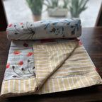 Sadyaska Double Bed Multi Color Floral Printed Premium Pure Cotton Reversible 1 Pcs Dohar