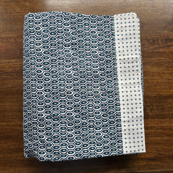 Sadyaska Double Bed Dark Blue and White Printed Premium Pure Cotton Reversible 1 Pcs Dohar