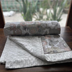 Sadyaska Double Bed Multi Color Floral Printed Premium Pure Cotton Reversible 1 Pcs Dohar