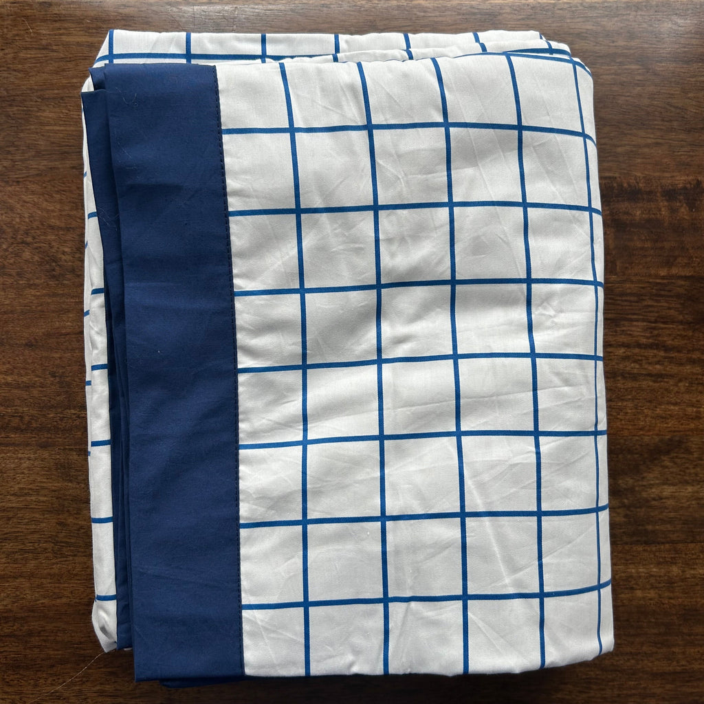 Sadyaska Double Bed Blue and White Printed Premium Pure Cotton Reversible 1 Pcs Dohar
