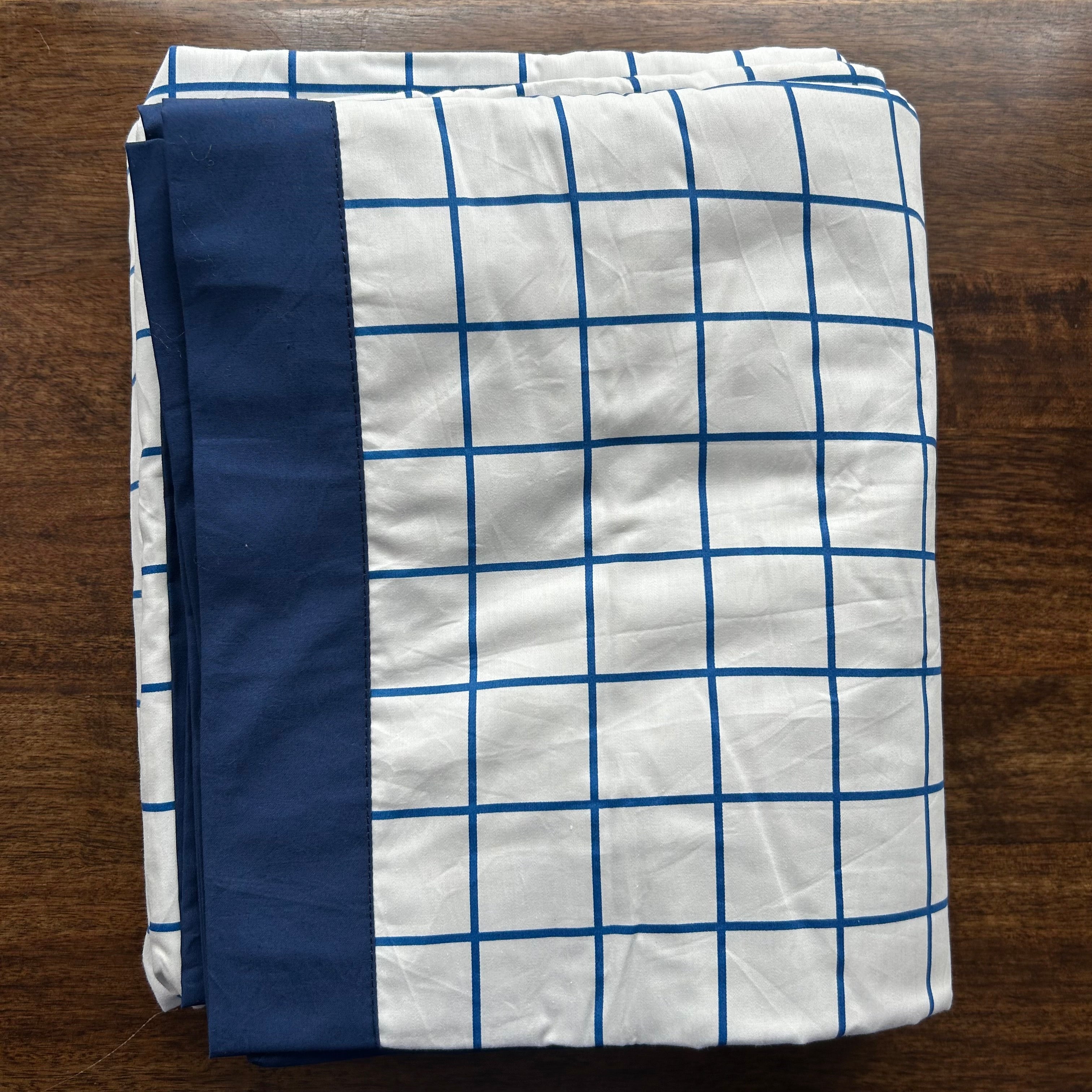 Sadyaska Double Bed Blue and White Printed Premium Pure Cotton Reversible 1 Pcs Dohar