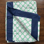 Sadyaska Double Bed Green and Blue Floral Printed Premium Pure Cotton Reversible 1 Pcs Dohar