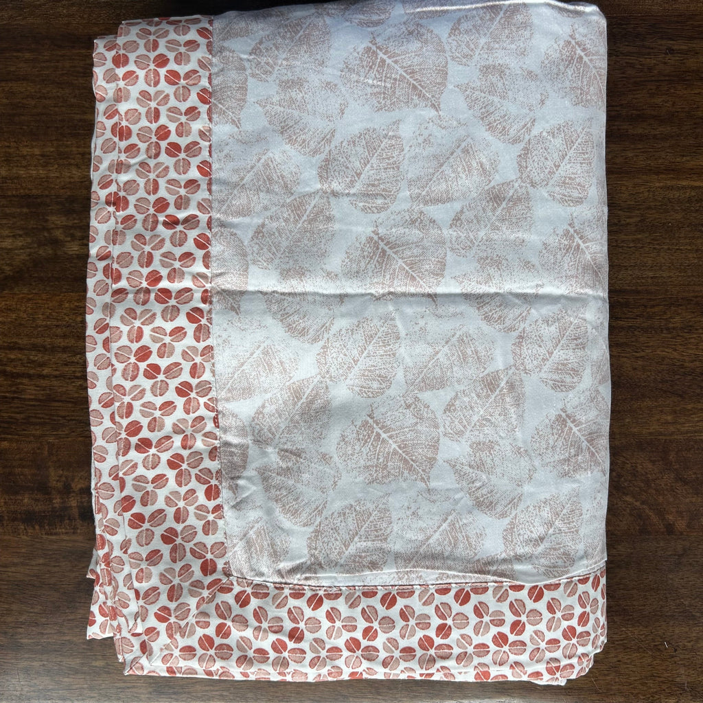 Sadyaska Double Bed Orange Printed Premium Pure Cotton Reversible 1 Pcs Dohar