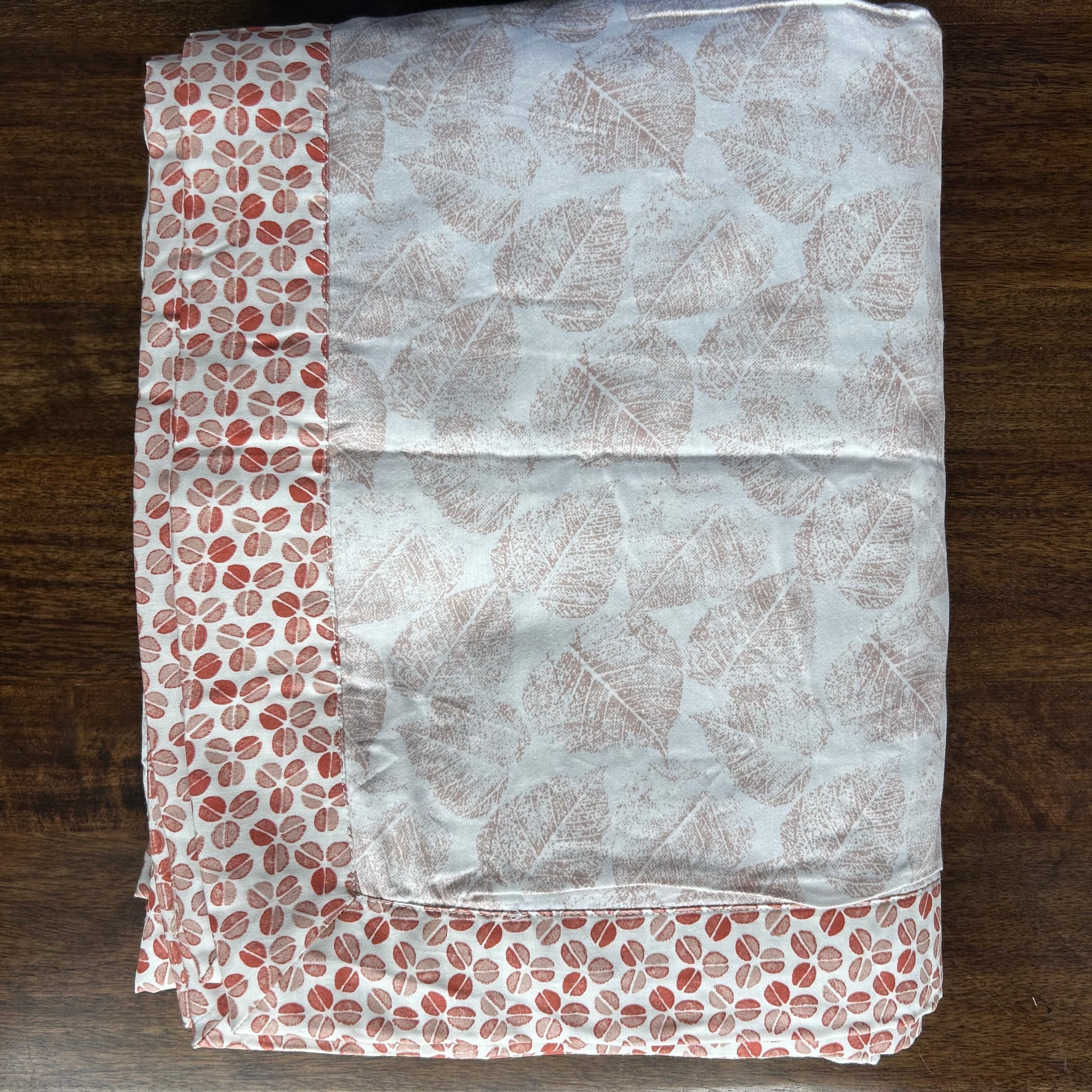 Sadyaska Double Bed Orange Printed Premium Pure Cotton Reversible 1 Pcs Dohar