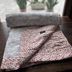 Sadyaska Double Bed Orange Printed Premium Pure Cotton Reversible 1 Pcs Dohar