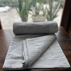 Sadyaska Double Bed Grey Dots Printed Premium Pure Cotton Reversible 1 Pcs Dohar