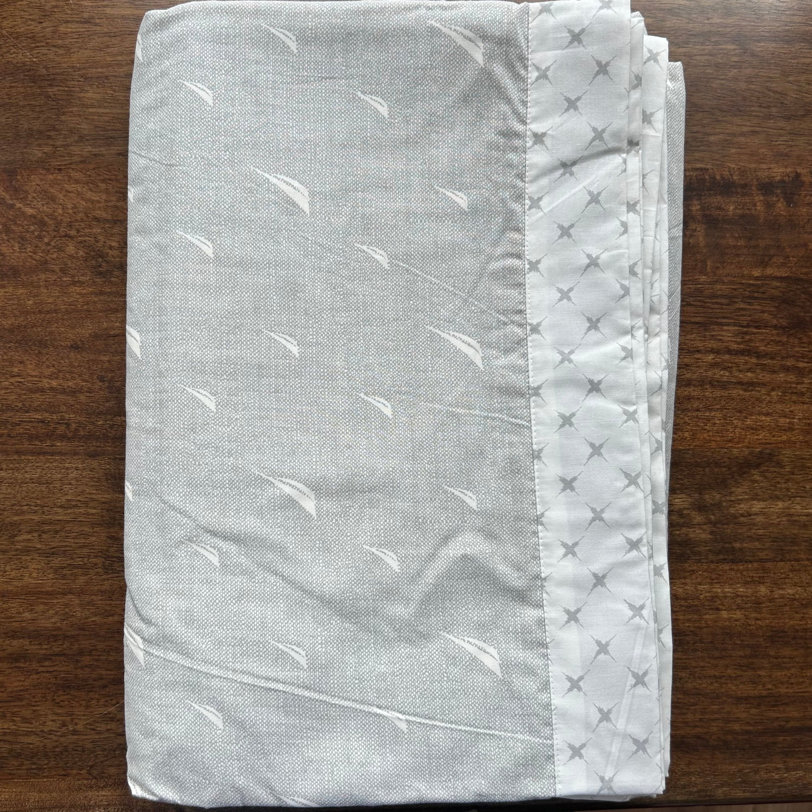 Sadyaska Double Bed Grey Printed Premium Pure Cotton Reversible 1 Pcs Dohar