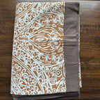 Sadyaska Double Bed Mustard and Taupe Printed Premium Pure Cotton Reversible 1 Pcs Dohar