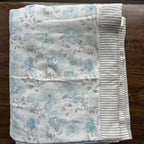 Sadyaska Double Bed Blue and Grey Floral Printed Premium Pure Cotton Reversible 1 Pcs Dohar