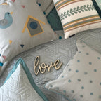 Sadyaska Dotty Dreams Sage Green and Turquoise Kids 9 Pcs Bedding Set