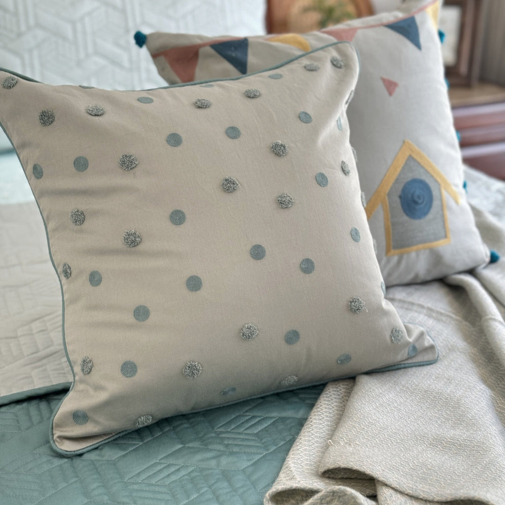 Sadyaska Dotty Dreams Sage Green and Turquoise Kids 9 Pcs Bedding Set