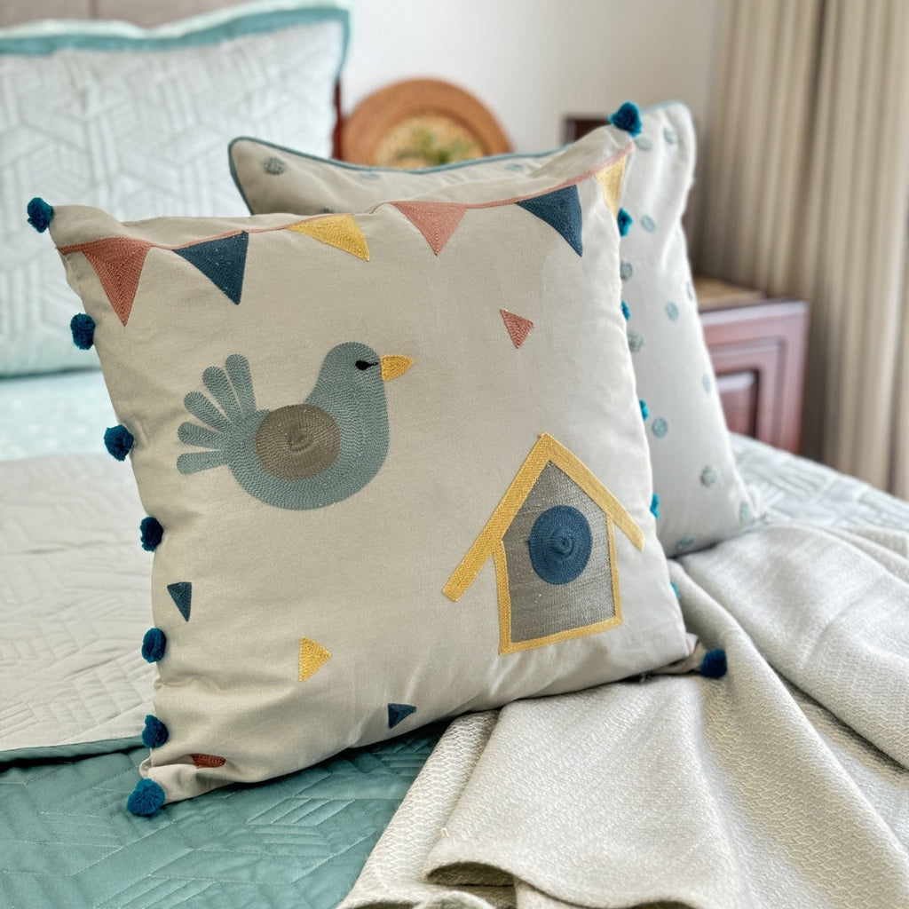 Sadyaska Dotty Dreams Sage Green and Turquoise Kids 9 Pcs Bedding Set