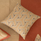 Sadyaska TRELLIS Cotton Embroidered Ivory 16" X 16" 1 Pcs Cushion Cover