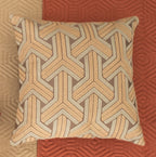 Sadyaska TRELLIS Cotton Embroidered Ivory 16" X 16" 1 Pcs Cushion Cover