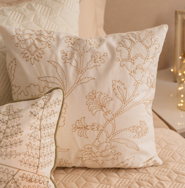 Sadyaska Leafy Retreat Cotton Embroidered Ivory 16