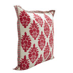 Sadyaska Butah Jaal Hand Block Print 16"x16" Pink Floral Printed Pattern Cushion Case… 1 Pcs Cushion Cover
