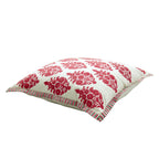 Sadyaska Butah Jaal Hand Block Print 16"x16" Pink Floral Printed Pattern Cushion Case… 1 Pcs Cushion Cover