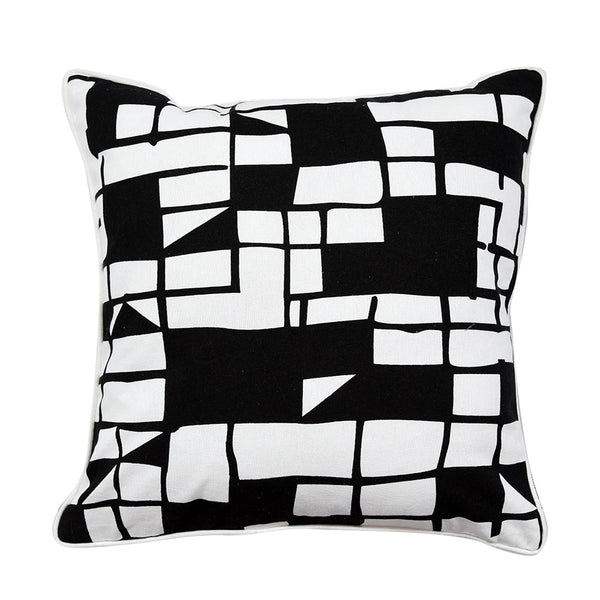 Sadyaska Black & White Cotton 16x16 Screen Printed Geometric Cushion Pillowcase… 1 Pcs Cushion Cover