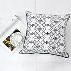Sadyaska Black & White Luxurious Connectoline (16"X16") Dotted Geometric Print Pillow Case… 1 Pcs Cushion Cover